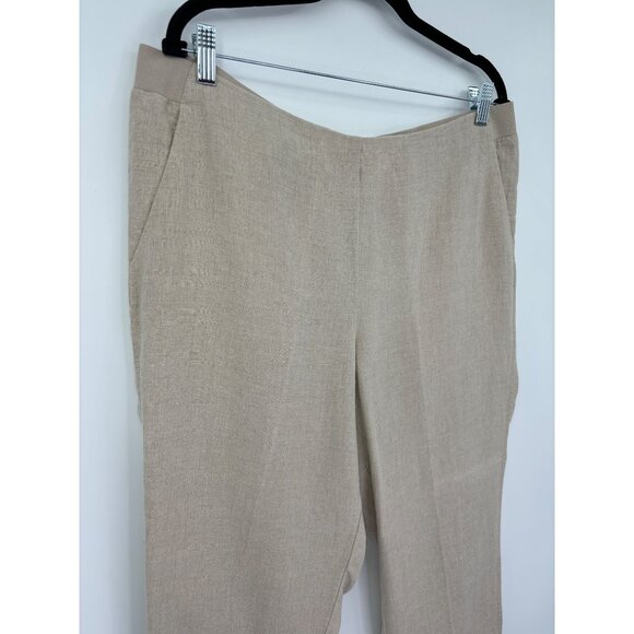 J. Jill Love Linen Pull On Ankle Tapered Pant Beige Tan Large - Picture 2 of 5